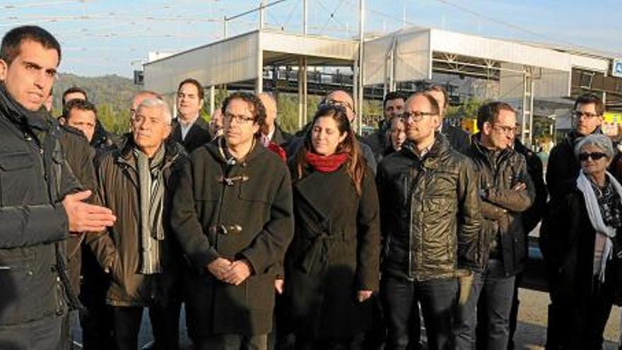 Concentració al peatge d&#039;alcaldes i representants comarcals del Bages, Berguedà i Solsonès, el desembre