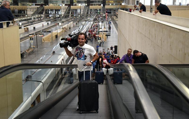 Llegada del Real Zaragoza desde Almería