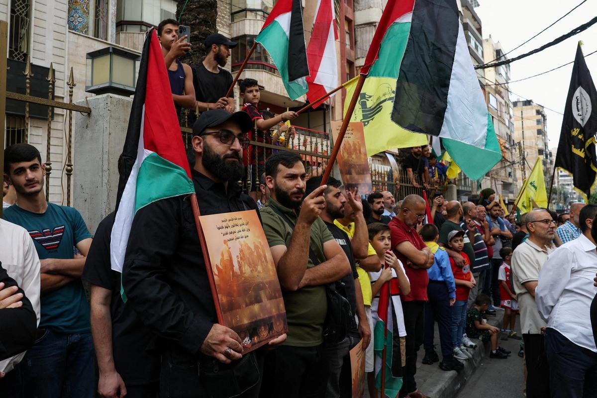 Concentración en Beirut en solidaridad con los palestinos en Gaza