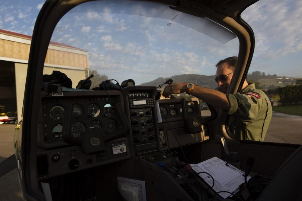 Manuel Díaz y su copiloto inician su vuelo desde la Morgal a Plymouth