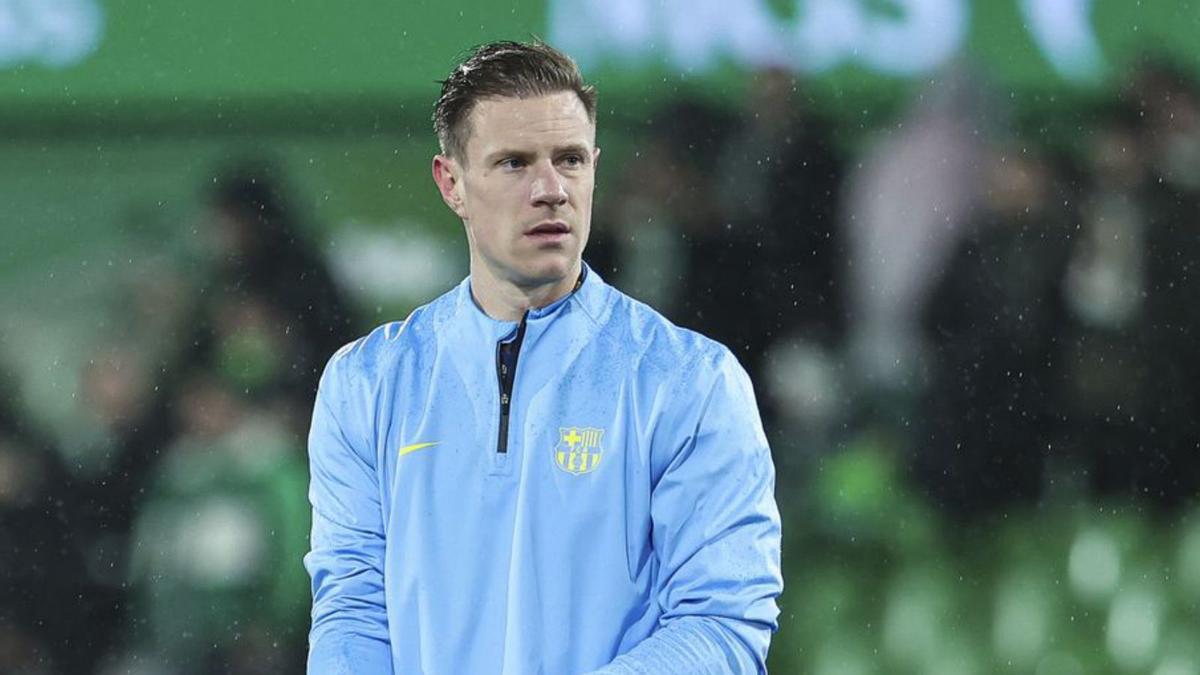 Ter Stegen, dijous, abans del partit de Copa contra el Racing. | EUROPA PRESS