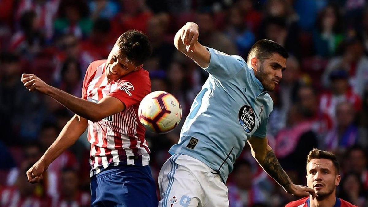 Maxi Gómez, en el partido jugado este sábado ante el Atlético de Madrid