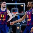 Tomas Satoransky y Kevin Punter, en un partido con el Barça