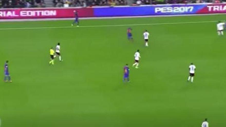 El saque de banda del primer gol del Barça es ilegal