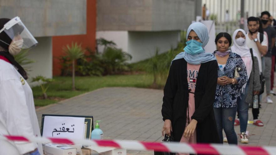 Un grupo de estudiantes en Rabat.