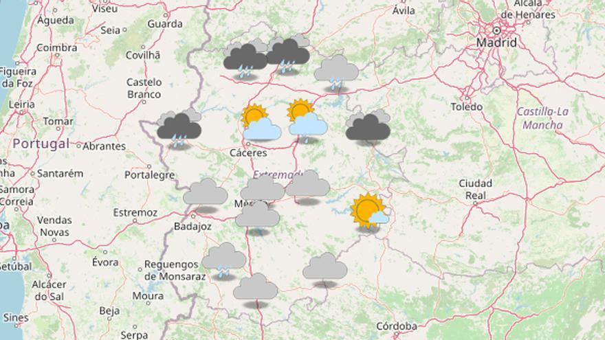 El tiempo en Extremadura: Nubosidad en evolución y temperaturas en descenso