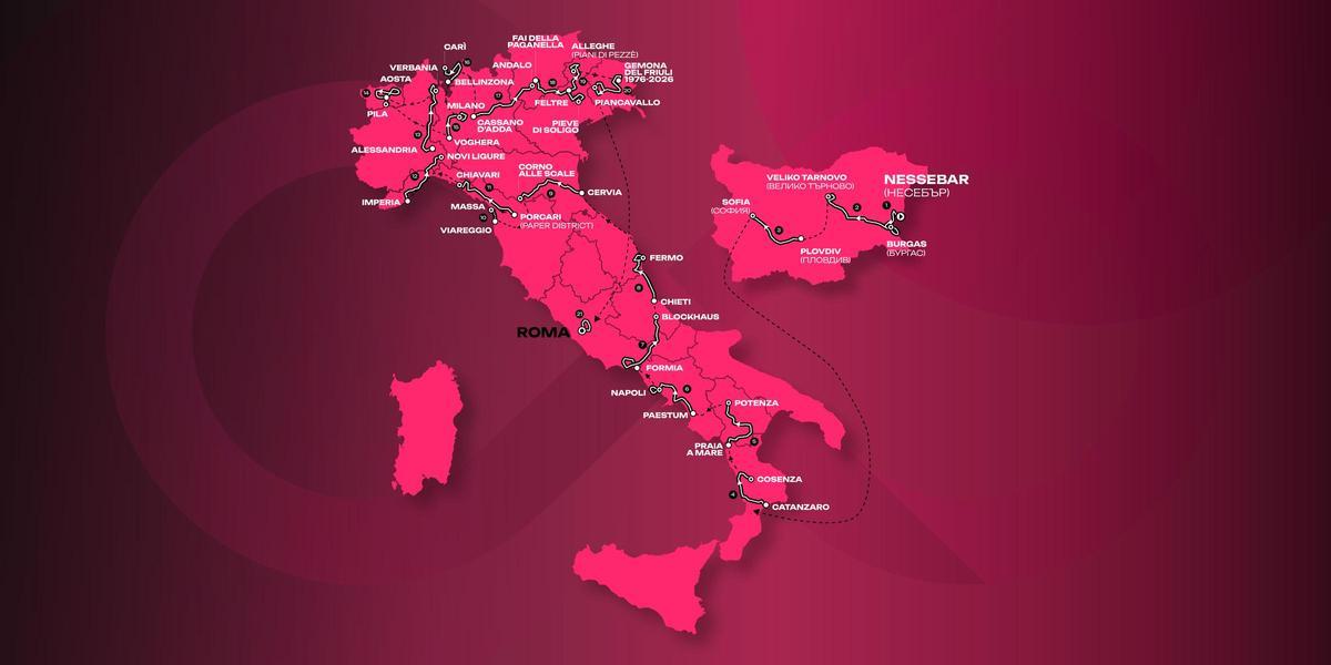 El recorrido completo del Giro de Italia 2026