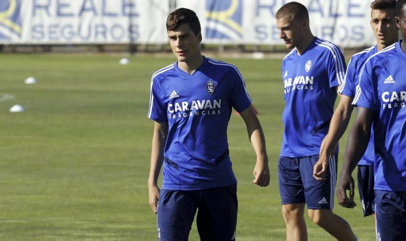 Entreno de hoy del Real Zaragoza en la Ciudad Deportiva.