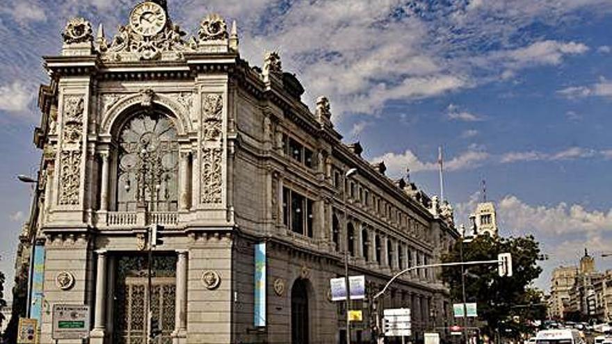 Imatge exterior de l&#039;edifici del Banc d&#039;Espanya a Madrid