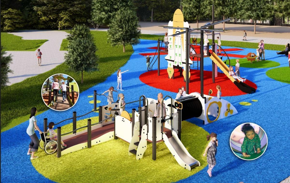 Recreación virtual del Parque de la Rosaleda.