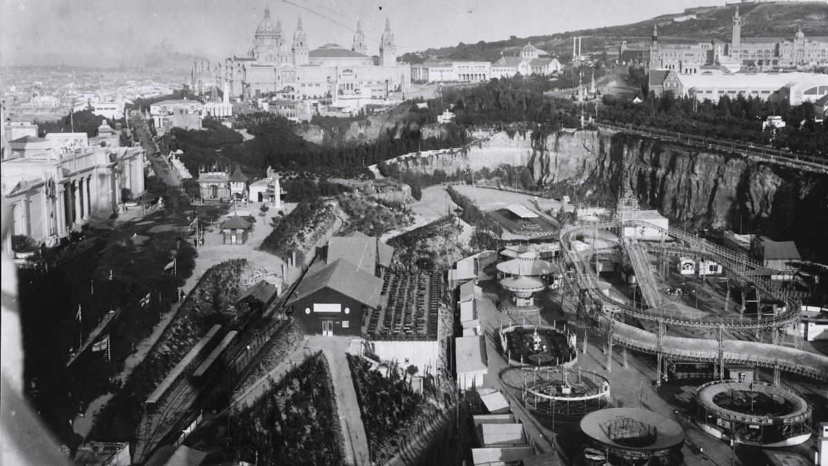 Vista aérea del recinto deportivo de Montjuïc, en 1929.