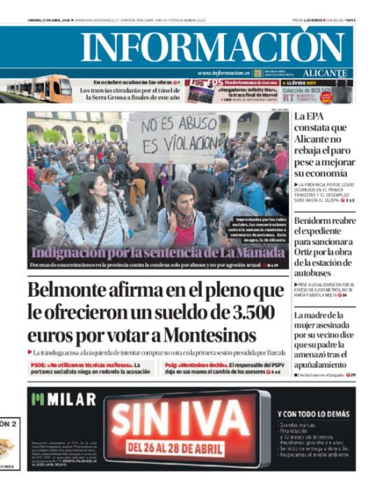 Estas han sido las portadas más destacadas de INFORMACIÓN en 2018