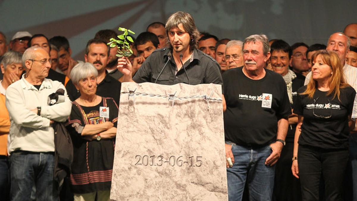 Jon Garmendia, durante el acto de este sábado en Biarritz.