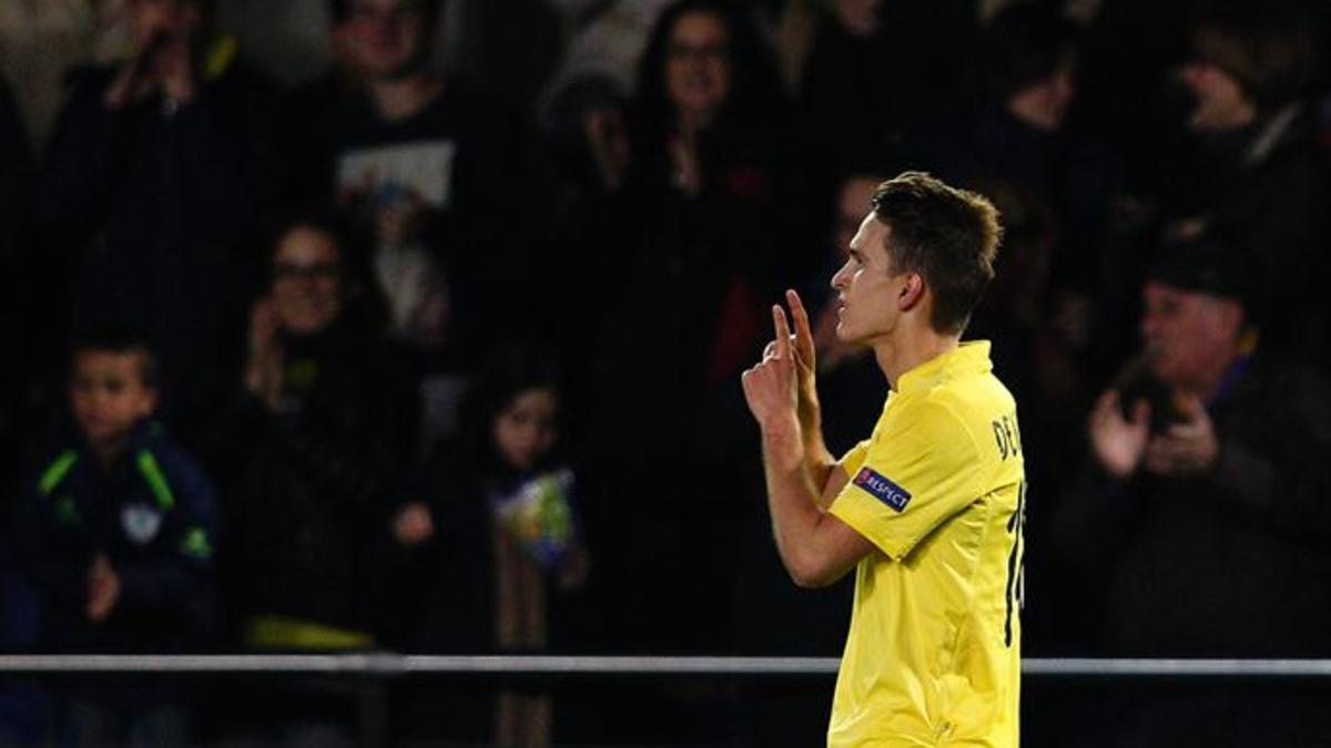 Denis Suárez celebra un gol en El Madrigal