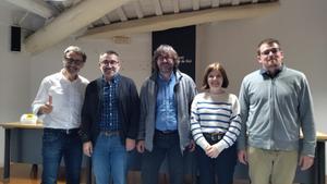 Xavier Martínez-Gil (Recuperem ERC), Gabriel Fernández (Foc Nou), Sara Bailac (Nova Esquerra Nacional) y Pau Morales (Militància Decidim) en un debate reciente.