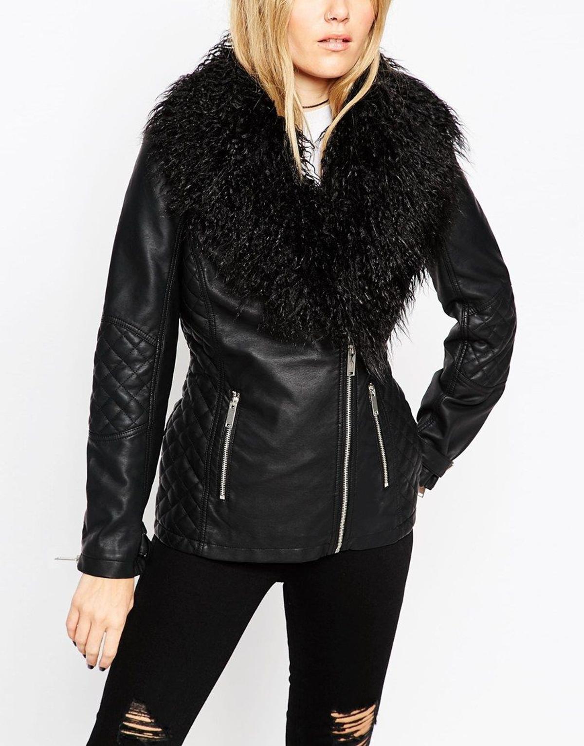 Chaqueta biker con cuello de Asos (38,49€)