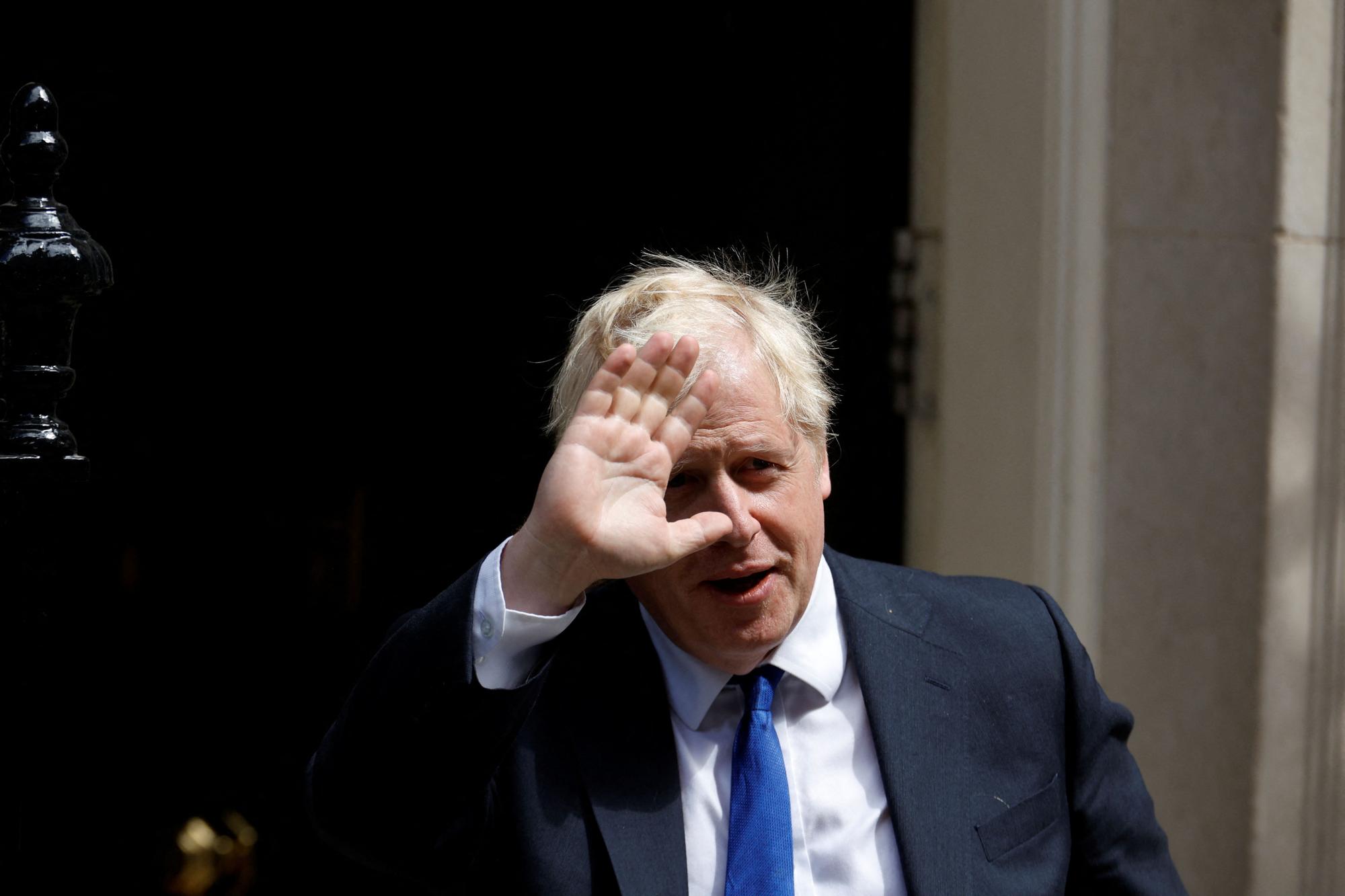 British Prime Minister Boris Johnson walks at Downing Street, in London, Britain, July 6, 2022.