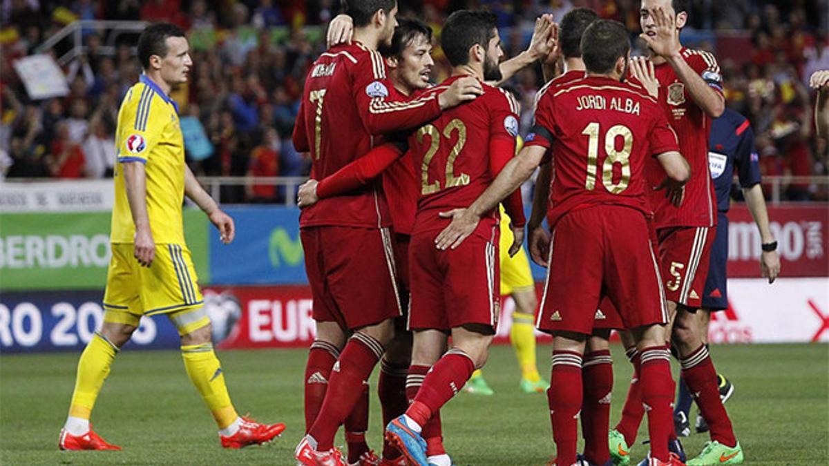 Así celebró Morata su primer gol con la selección española