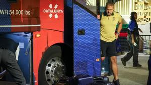 Flick, a su llegada a Orlando para la pretemporada del Barça