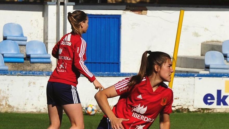 Guijarro, en un entrenamiento con la selecciÃ³n absoluta