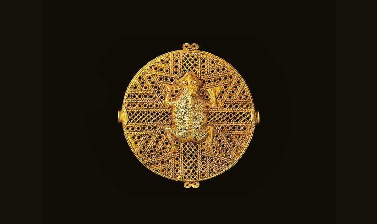 Disco decorativo con ra, Ashanti, República de Ghana. Cortesía do Museo Liaunig e da Fundación Barrié.