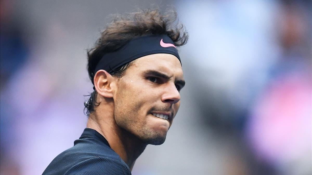 aguasch40051570 spain s rafael nadal reacts after winning a set against sout170910233852