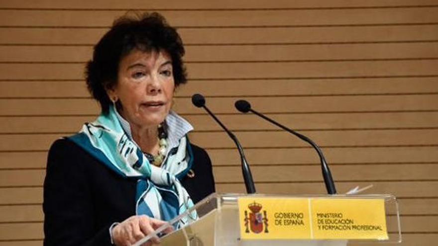 La ministra de Educación y FP en funciones, Isabel Celaá.
