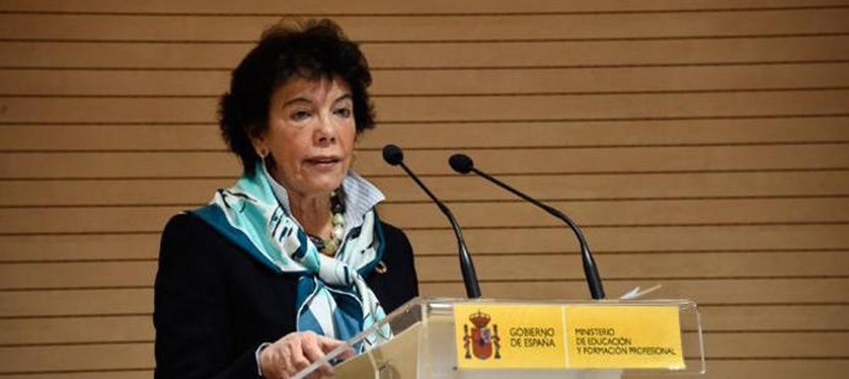 La ministra de Educación y FP en funciones, Isabel Celaá.