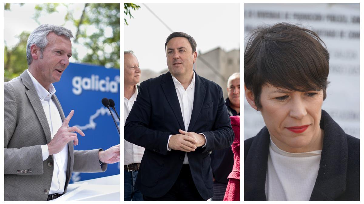Cabezas de lista dos tres principais partidos en Galicia para as eleccións municipais do 28M
