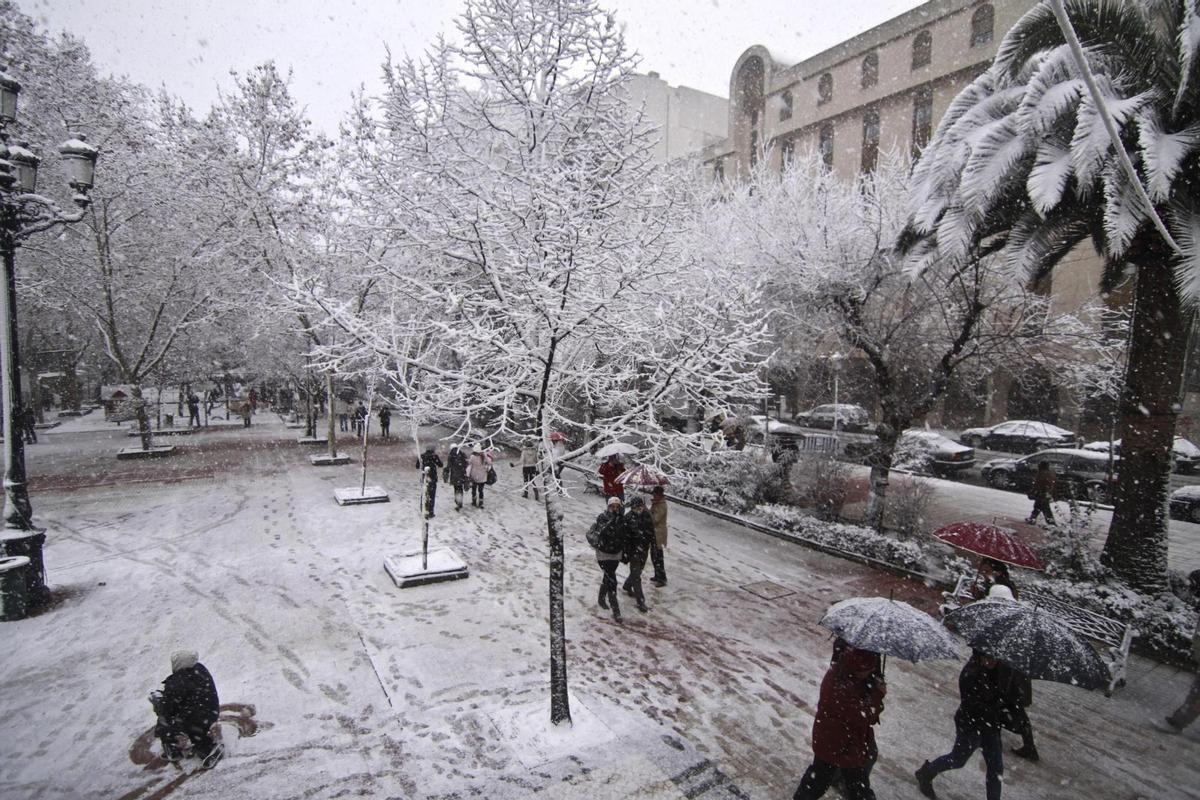 Así fue la nevada que tiñó Extremadura de blanco hace 15 años