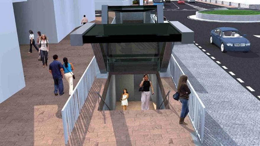 Boceto de como quedaría una de las salidas del túnel subterráneo que se va a construir en Arguineguín. | | LP/DLP