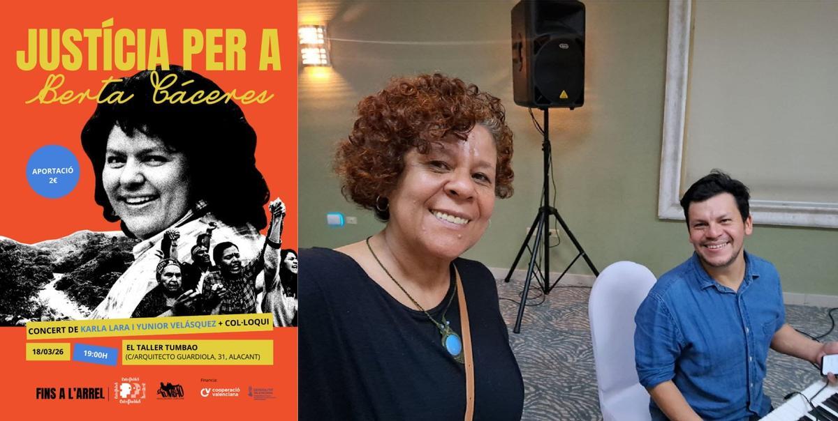 Karla Lara y Yunior Velásquez realizarán un concierto en homenaje a Berta Cáceres