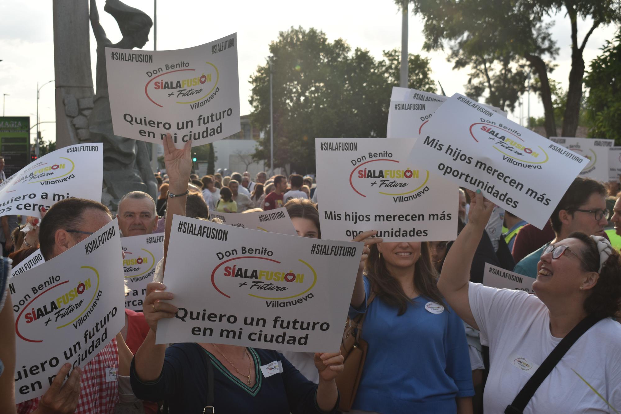 Manifestación en Don Benito por la fusión con Villanueva