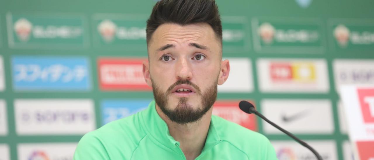 Josan, en la sala de Prensa del estadio Martínez Valero