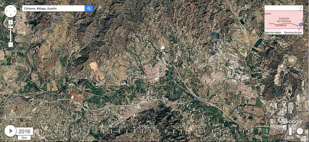 Así ha cambiado la provincia de Málaga desde 1984 a 2016.