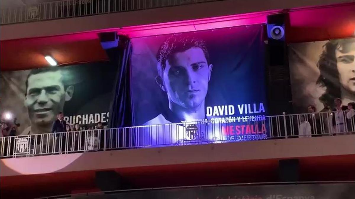 El homenaje a David Villa en Mestalla