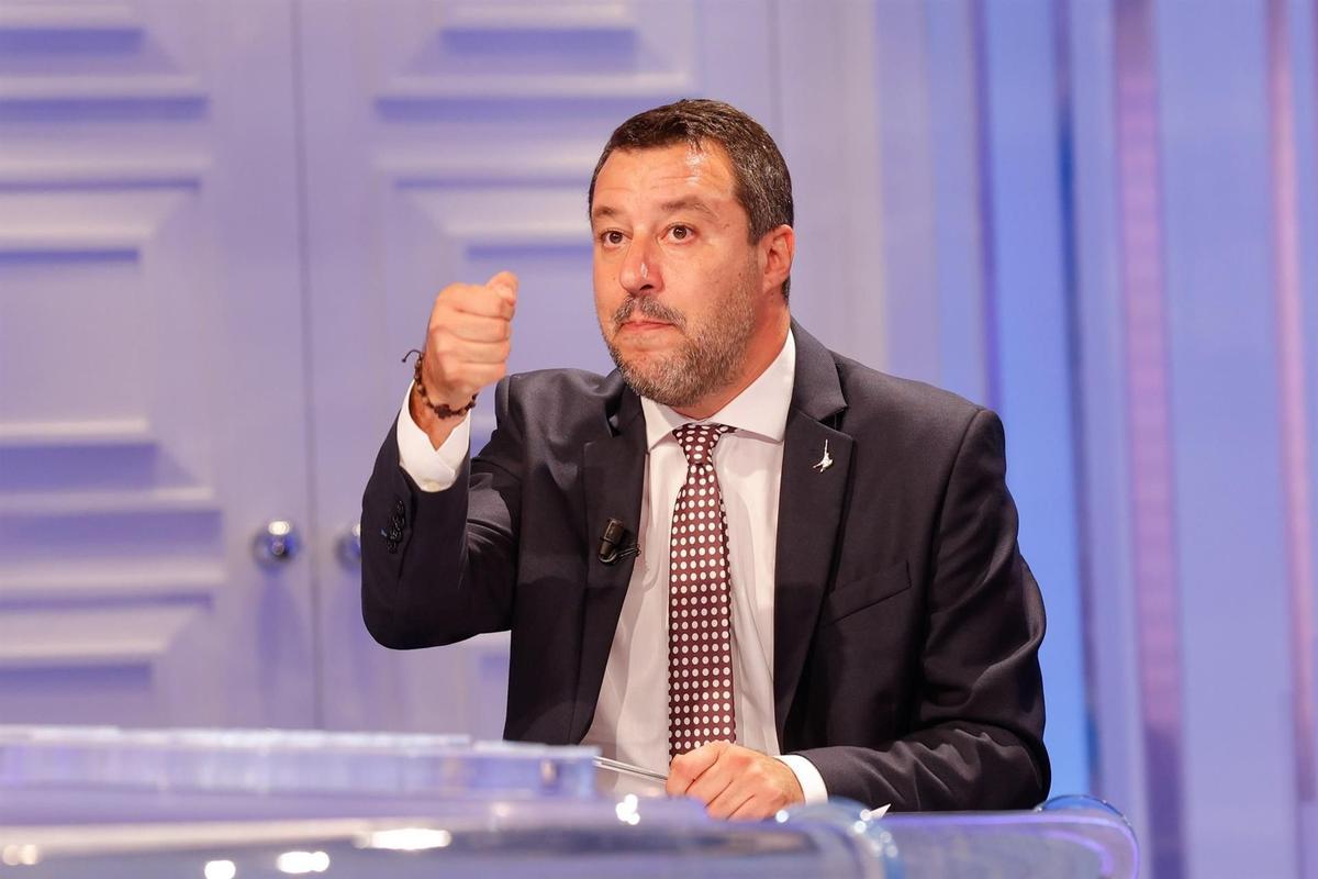 Salvini, durante una intervención en la televisión italiana esta semana.
