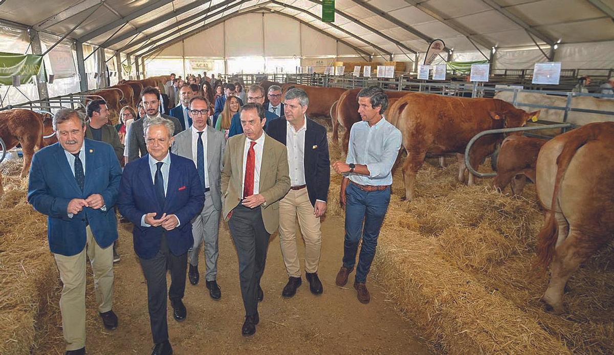 Autoridades realizando este año una visita a la Feria Agroganadera y Agroalimentaria del Valle de Los Pedroches.