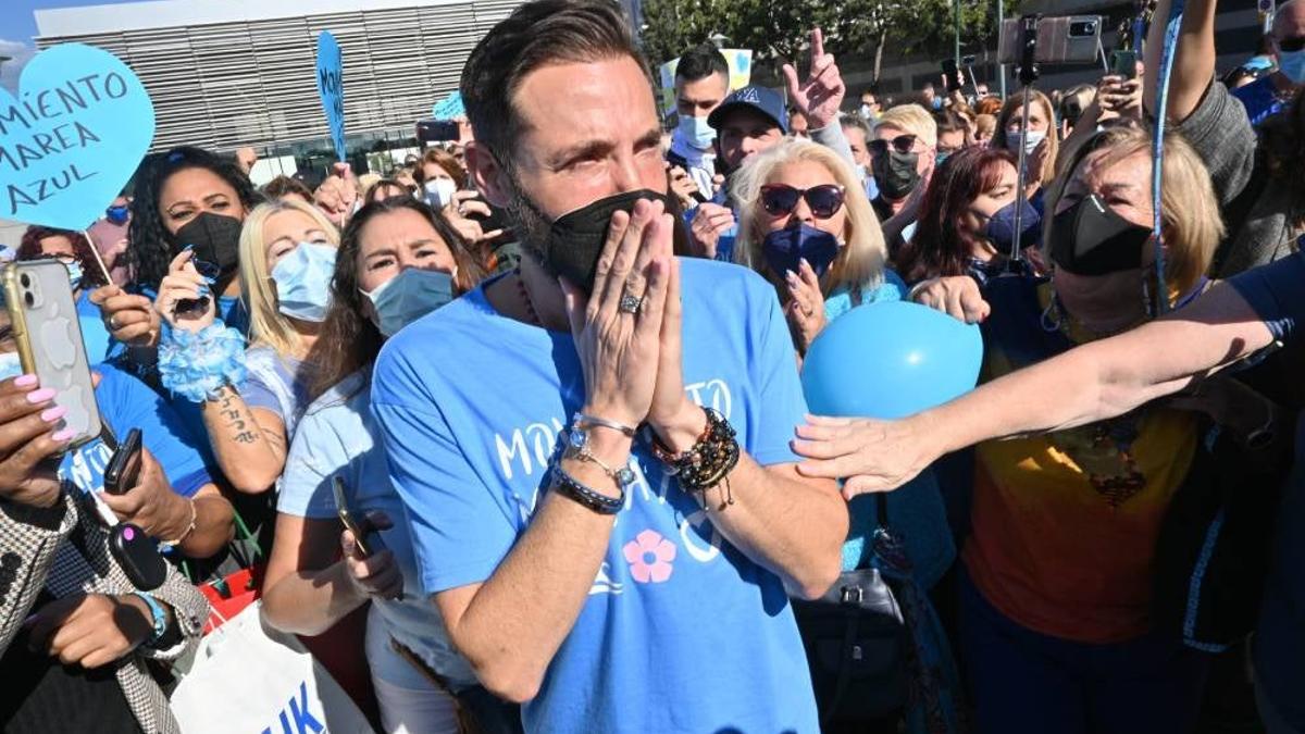 Antonio David Flores durante una manifestación en Málaga