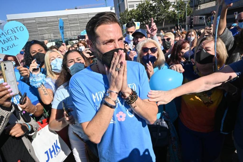 Antonio David Flores durante una manifestación en Málaga