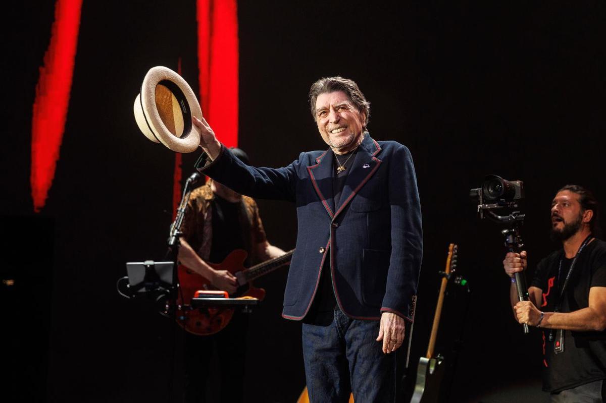 Joaquín Sabina, en el concierto que ha ofrecido este lunes en Madrid.