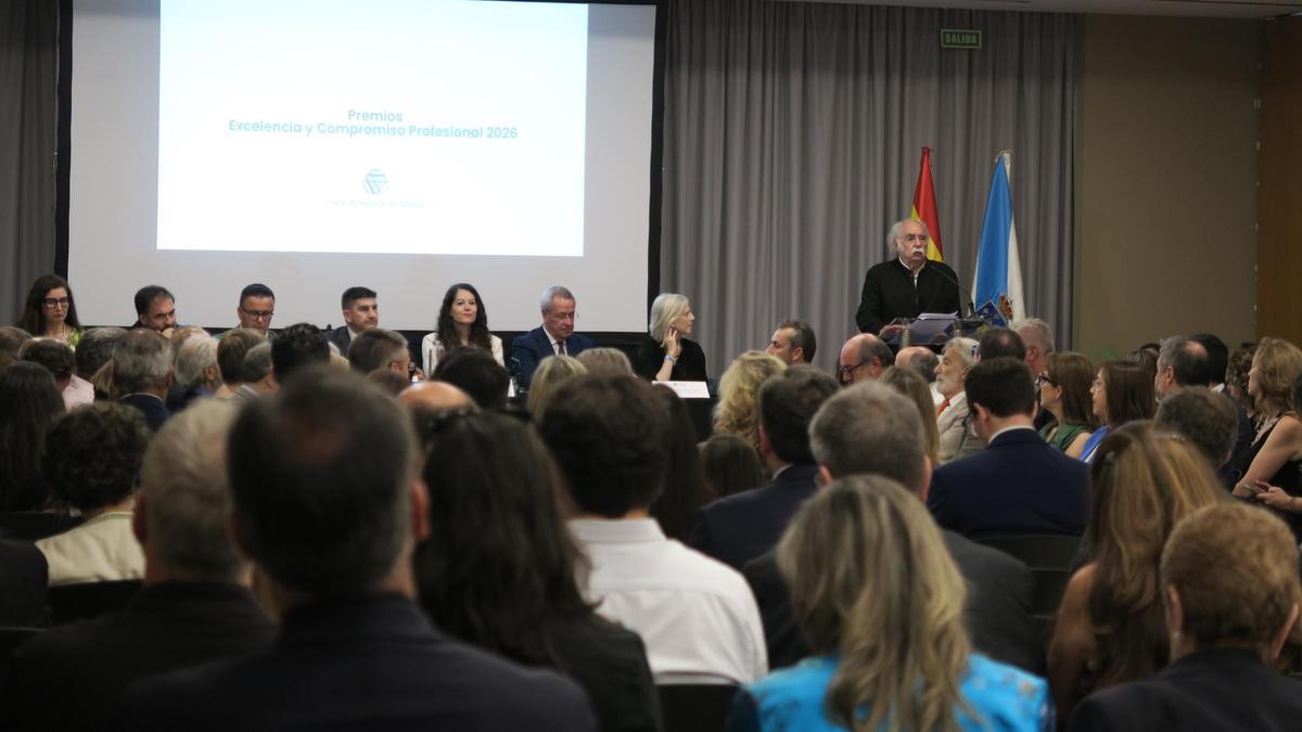 Intervención de Celestino García Braña durante en la entrega de premios.