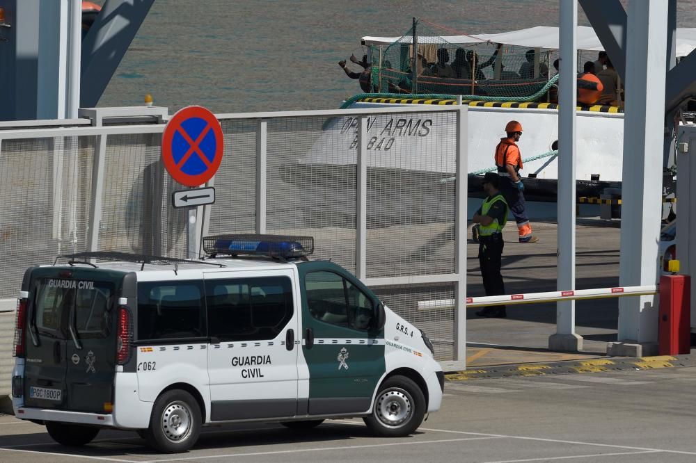 Llegada del barco Open Arms al puerto de Barcelona