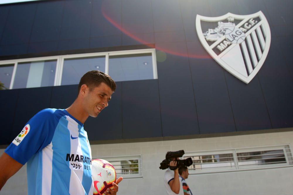 El delantero canario llega a La Rosaleda para acabar con la falta del gol del equipo en los últimos encuentros de preparación