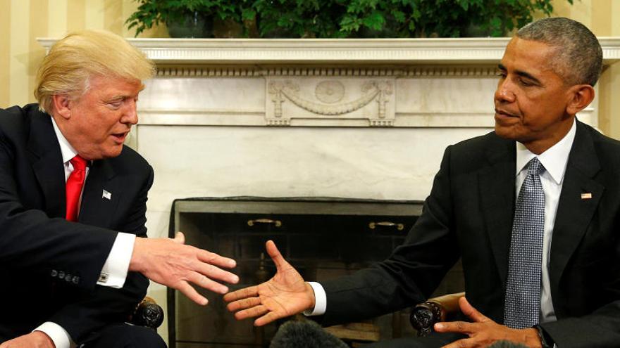 Trump y Obama en la Casa Blanca.