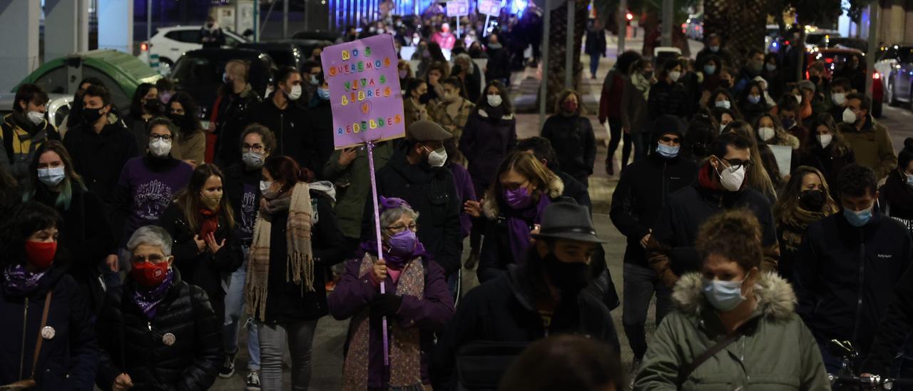 Manifestación celebrada el pasado 25 de noviembre en la capital de la Plana en rechazo a la violencia machista.