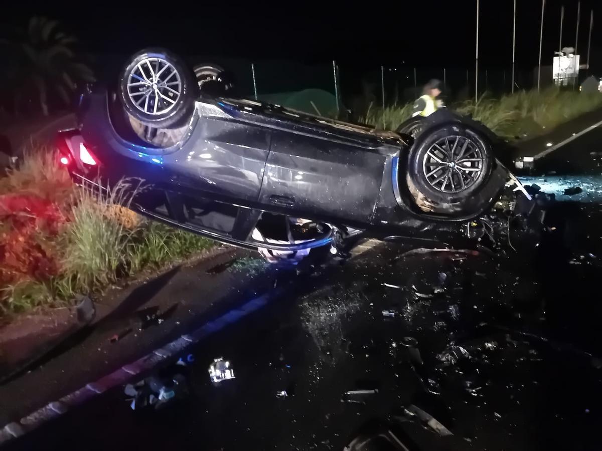 Estado en el que quedó el BMW X1 tras el impacto.