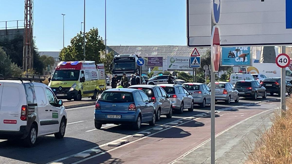 Imagen del accidente sucedido este lunes en Castelló.