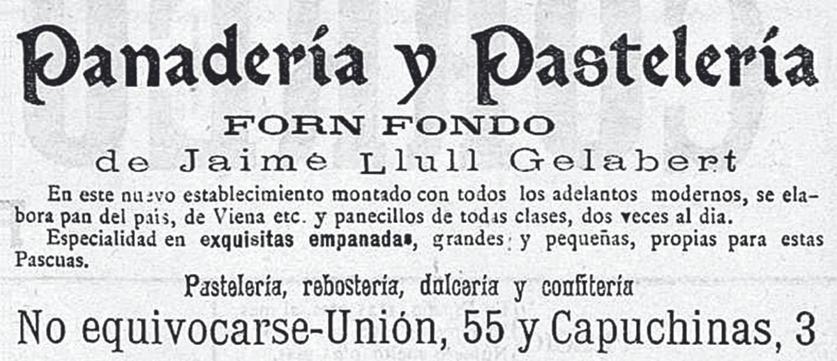 Anuncio del Forn Fondo (Correo de Mallorca, 1911)