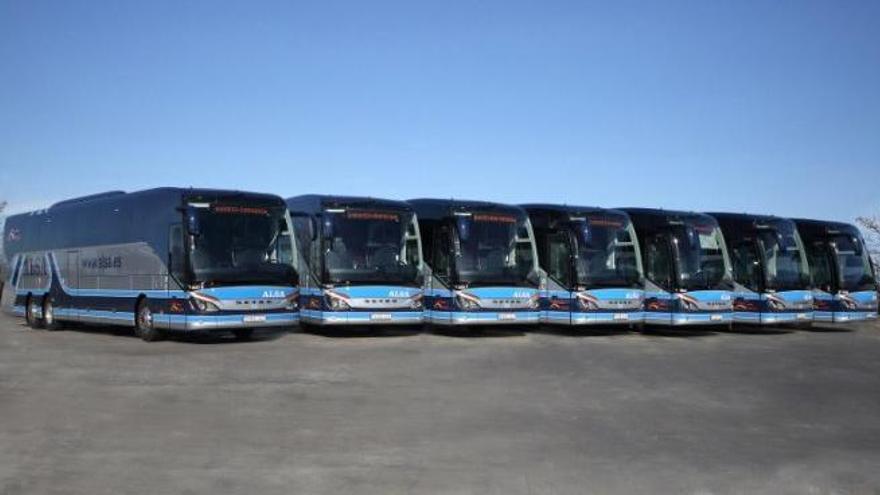 Flota de autobuses de la empresa Alsa